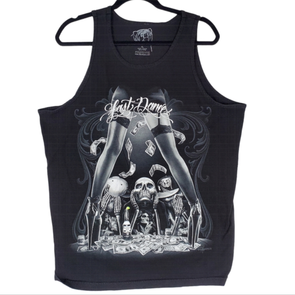 DGA Men's Tank Top Size XL "Last Dance" Black Skull